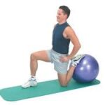 How do you do a quadriceps stretch? Image result for how to do swiss ball quadriceps stretch 2. The Simple Quad Stretch Stand on your left leg, one knee touching the other. You can hold a chair or the wall to keep you steady if needed. Grab your right foot, using your right hand, and pull it towards your butt. ... Hold the position for 20 to 30 seconds, then repeat, switching from your left leg to your right.